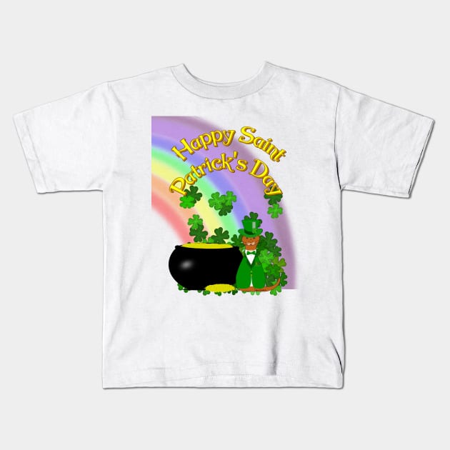 Happy Saint Patrick’s Day Oliver Kids T-Shirt by ButterflyInTheAttic